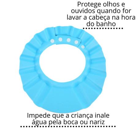 Imagem de Chapeu de banho para bebe protege olhos e ouvidos