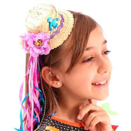 Chapeu de Palha pra Menina Com Tiara de Luxo - Fantasias Carol TA Imagem de Chapeu de Palha pra Menina Com Tiara de Luxo