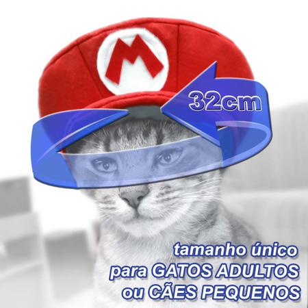 Imagem de Chapéu Pet - boina - boné Mario Bros, Luigi, Peach, Wario ou Waluigi em feltro para gato adulto ou cão pequeno porte