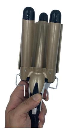Chapinha Modelador Cabelo Cerâmica Tri-Onda Ondulador Bivolt - Junjun Electrical Imagem de Chapinha Modelador Cabelo Cerâmica Tri-Onda Ondulador Bivolt