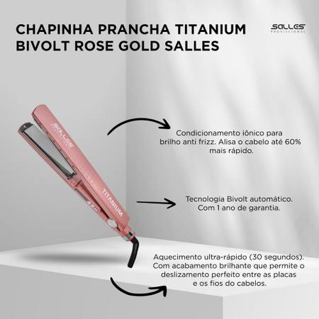 Imagem de Chapinha Prancha Titanium Bivolt Rose Gold Salles