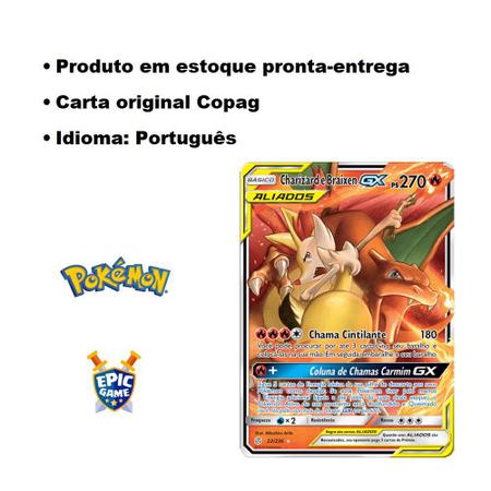 Carta Pokémon Charizard & Braixen Gx Lançamento Em Português em