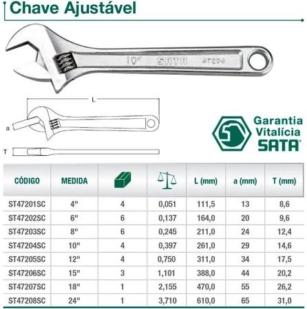 Chave Inglesa Sata 8'' St47203sc