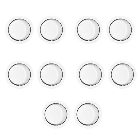 Imagem de Chave Botão Interruptor Redondo Bolinha de Embutir 6A para Móveis Branco