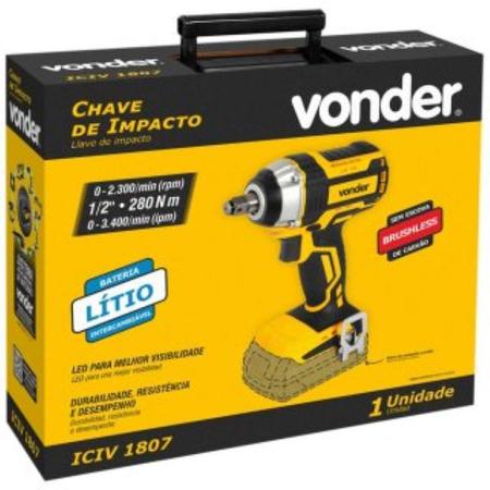 Imagem de Chave de impacto ICIV 1807 VONDER s/bateria encaixe de 1/2"