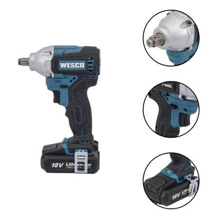 Imagem de Chave De Impacto Wesco WS2382 Brushless 18v C/bateria E Carregador