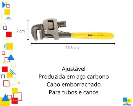 Chave Inglesa 10 Emborrachada 25 cm Abertura 30mm em Aço - Like Tools - Chave  Inglesa - Magazine Luiza