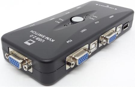 Chaveador KVM 4 Portas - Liga 4 PCs em 1 Monitor - Yes Imagem de Chaveador KVM 4 Portas - Liga 4 PCs em 1 Monitor