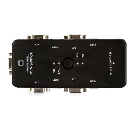 Chaveador KVM 4 Portas - Liga 4 PCs em 1 Monitor - Yes Imagem de Chaveador KVM 4 Portas - Liga 4 PCs em 1 Monitor