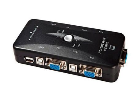 Chaveador KVM 4 Portas - Liga 4 PCs em 1 Monitor - Yes Imagem de Chaveador KVM 4 Portas - Liga 4 PCs em 1 Monitor