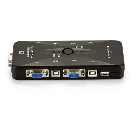 Chaveador KVM 4 Portas - Liga 4 PCs em 1 Monitor - Yes Imagem de Chaveador KVM 4 Portas - Liga 4 PCs em 1 Monitor