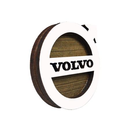 Imagem de Chaveiro 3d Marca Volvo com Argola 4cm Mdf Madeira Decorada