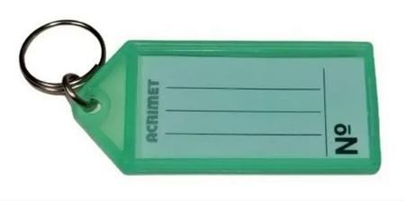 Imagem de Chaveiro Acrimet 140 plastico com etiqueta de identificação cor verde