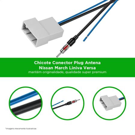Chicote Conector Plug Antena Nissan March Livina Versa - Permak Imagem de Chicote Conector Plug Antena Nissan March Livina Versa