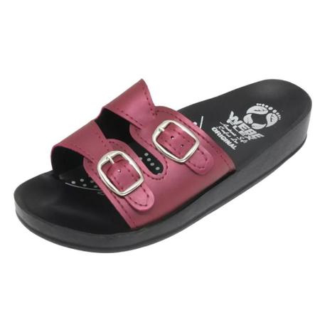 Chinelo Anatômico Webe Flex Feminino 2 Fivelas Vinho Imagem de Chinelo Anatômico Webe Flex Feminino 2 Fivelas Vinho