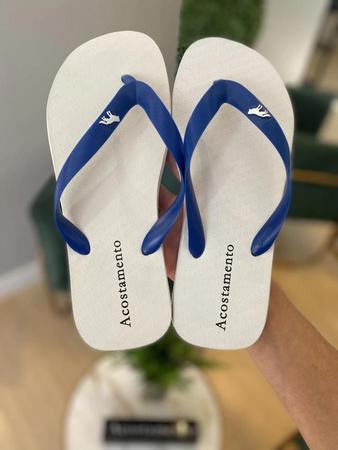 Imagem de Chinelo Branco com detalhe Azul Original -  Acostamento