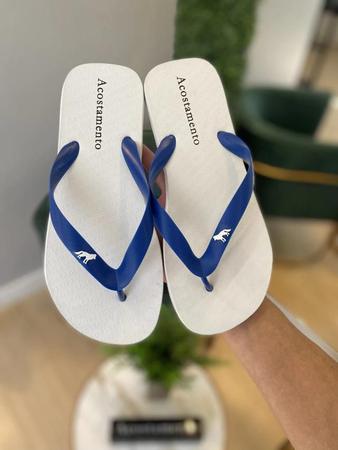 Imagem de Chinelo Branco com detalhe Azul Original -  Acostamento