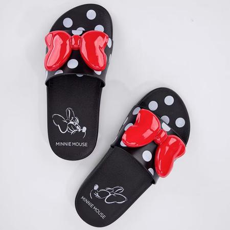 Imagem de Chinelo Disney Minnie Slide Poá Grendene Kids - Preto e Vermelho