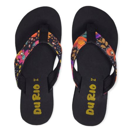Chinelo Feminino DuRio Buzios Tradicional Estampas Coloridas Imagem de Chinelo Feminino DuRio Buzios Tradicional Estampas Coloridas