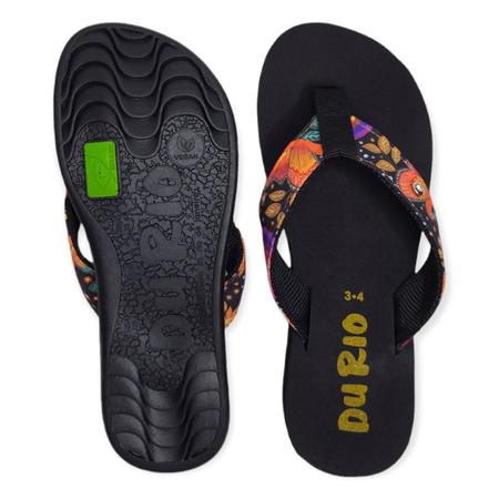 Chinelo Feminino DuRio Buzios Tradicional Estampas Coloridas Imagem de Chinelo Feminino DuRio Buzios Tradicional Estampas Coloridas
