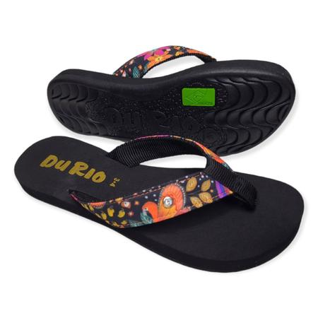 Chinelo Feminino DuRio Buzios Tradicional Estampas Coloridas Imagem de Chinelo Feminino DuRio Buzios Tradicional Estampas Coloridas