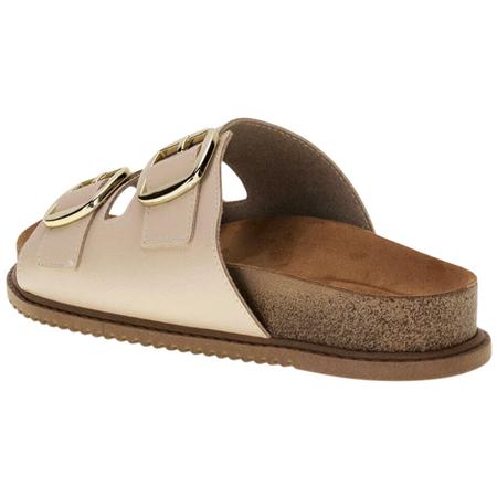 Chinelo Feminino Flat com Fivelas Dourada Beira Rio 8523.108.9569 Imagem de Chinelo Feminino Flat com Fivelas Dourada Beira Rio 8523.108.9569