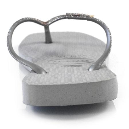 Chinelo Feminino Havaianas Slim Square Glitter Cinza 4148102 Imagem de Chinelo Feminino Havaianas Slim Square Glitter Cinza 4148102