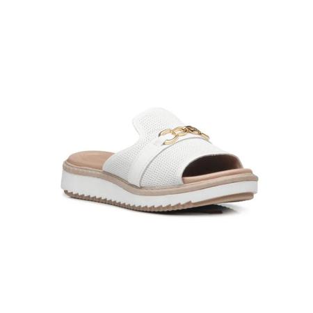 Imagem de Chinelo Feminino Pegada 233663 Flatform Couro Branco