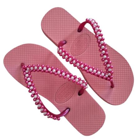 Chinelo feminino perolado - rosa - SEVEROS Imagem de Chinelo feminino perolado - rosa