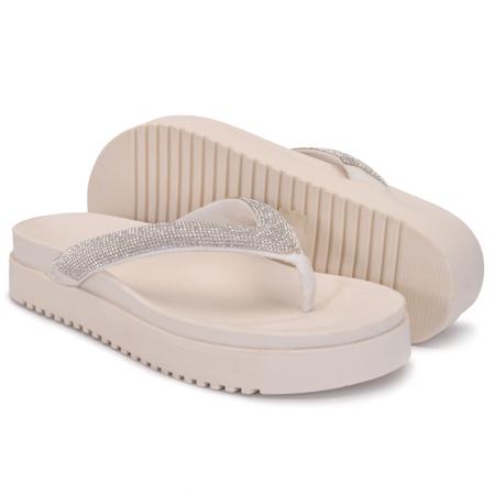 Imagem de Chinelo Feminino Sandália Tamanco Flatform Papete Casual Com Brilho 