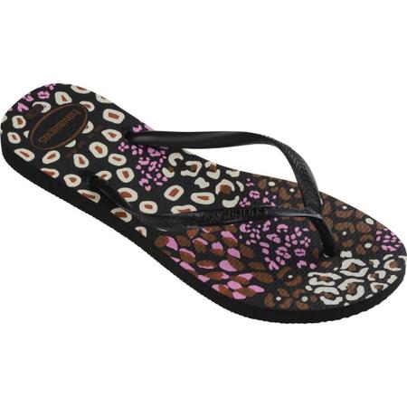 Imagem de Chinelo Havaianas Feminino SLIM Animals 35/6 Preto