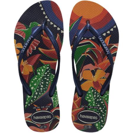 Imagem de Chinelo Havaianas Feminino Slim Tropical Marinho