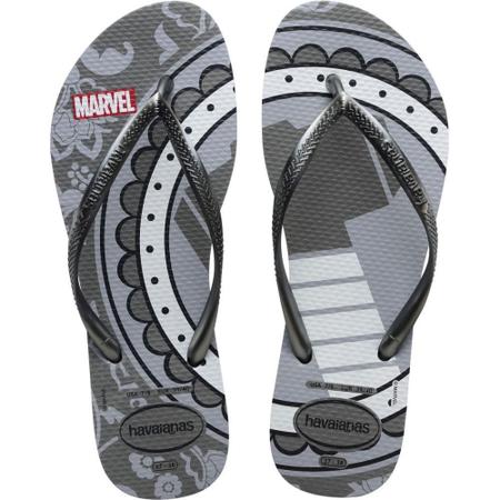 Imagem de Chinelo Havaianas Licenciado SLIM Marvel 35/6 Cinza ACO