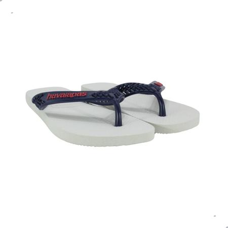 Chinelo Havaianas Masculino Power Light Solid Branco com Azul Imagem de Chinelo Havaianas Masculino Power Light Solid Branco com Azul