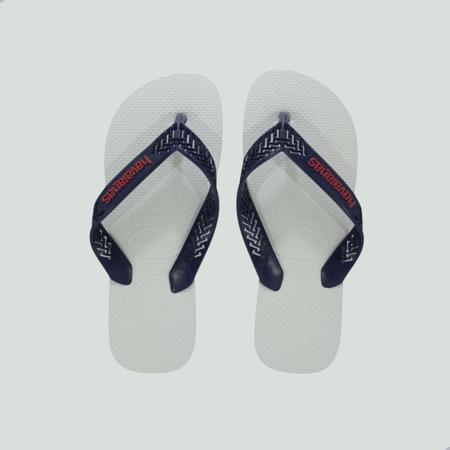 Chinelo Havaianas Masculino Power Light Solid Branco com Azul Imagem de Chinelo Havaianas Masculino Power Light Solid Branco com Azul