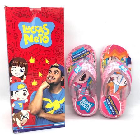 Chinelo Infantil Luccas Neto Land Super Flop Grendene Rosa