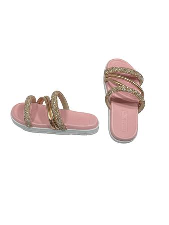 Imagem de Chinelo Infantil Slide Molekinha Rasteira Strass 2352.107