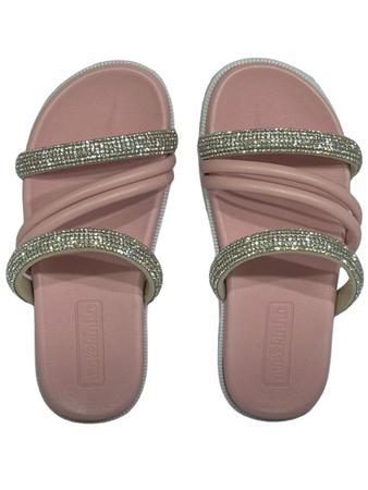 Chinelo Infantil Slide Molekinha Rasteira Strass 2352.107 Imagem de Chinelo Infantil Slide Molekinha Rasteira Strass 2352.107