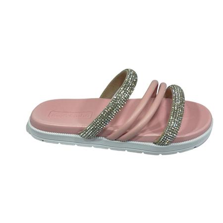 Chinelo Infantil Slide Molekinha Rasteira Strass 2352.107 Imagem de Chinelo Infantil Slide Molekinha Rasteira Strass 2352.107