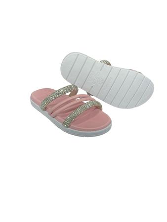Chinelo Infantil Slide Molekinha Rasteira Strass 2352.107 Imagem de Chinelo Infantil Slide Molekinha Rasteira Strass 2352.107