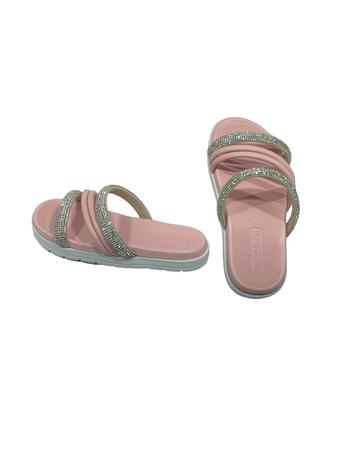 Chinelo Infantil Slide Molekinha Rasteira Strass 2352.107 Imagem de Chinelo Infantil Slide Molekinha Rasteira Strass 2352.107