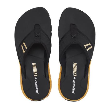 Chinelo Kenner Rakka Elite L7 Masculino - Preto e Dourado Imagem de Chinelo Kenner Rakka Elite L7 Masculino - Preto e Dourado