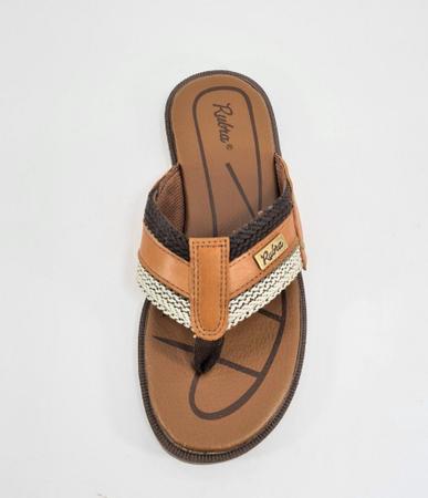 Chinelo Masculino Couro Natural Numeração Especial 3108 - rubra Imagem de Chinelo Masculino Couro Natural Numeração Especial 3108