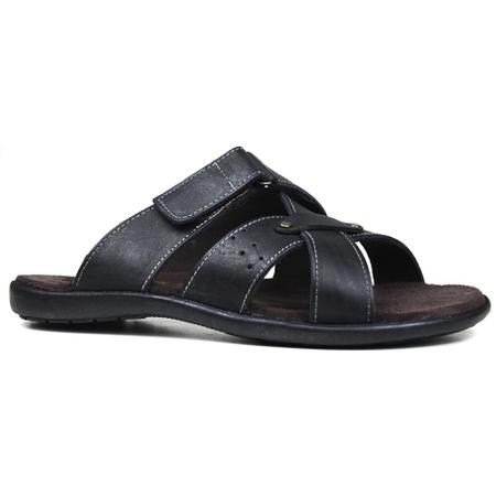 Imagem de Chinelo Masculino De Couro Preto 5001 F008