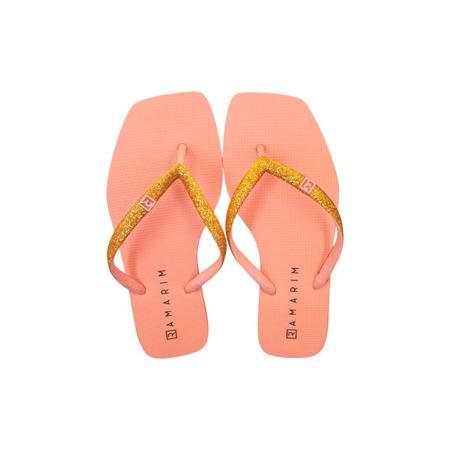 Imagem de Chinelo Ramarim Feminino Moda Praia Dedo Gliter Verao Macio