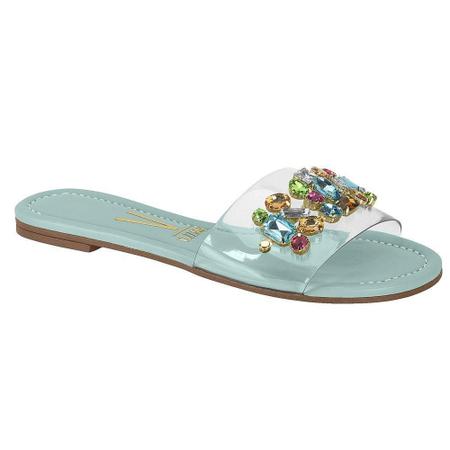 Chinelo Rasteira Vizzano Slide Acrilico Transparente E Pedraria