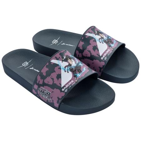 Kit Chinelo Slide Sandália + Chinelo Anime Naruto Mangá Akatsuki Nuvens  Vermelhas - Escorrega o Preço