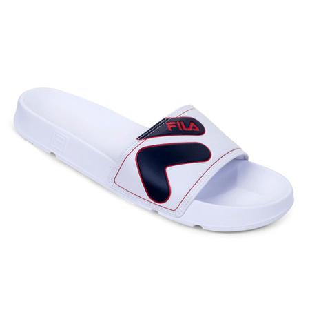 Chinelo Slide Fila F Beach Masculino Branco e Azul Royal