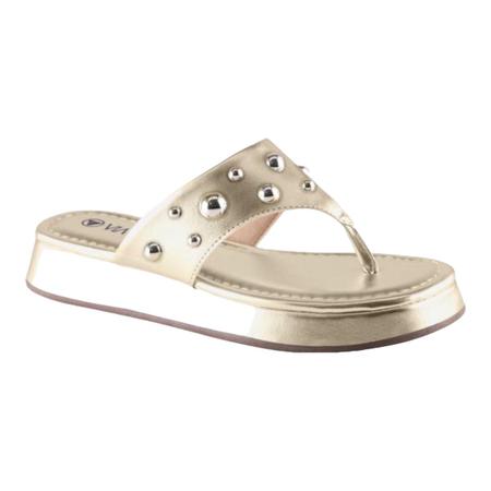 Imagem de Chinelo Via Uno 803028 Flatform Metalizada Dedo Brilho Casual Feminino