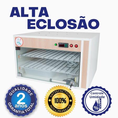 Imagem de Chocadeira Elétrica Automática ALTA ECLOSÃO 7 ventiladores 2 banco de resistência  Bivolt 220 ovos com controle de Temperatura e Umidade 